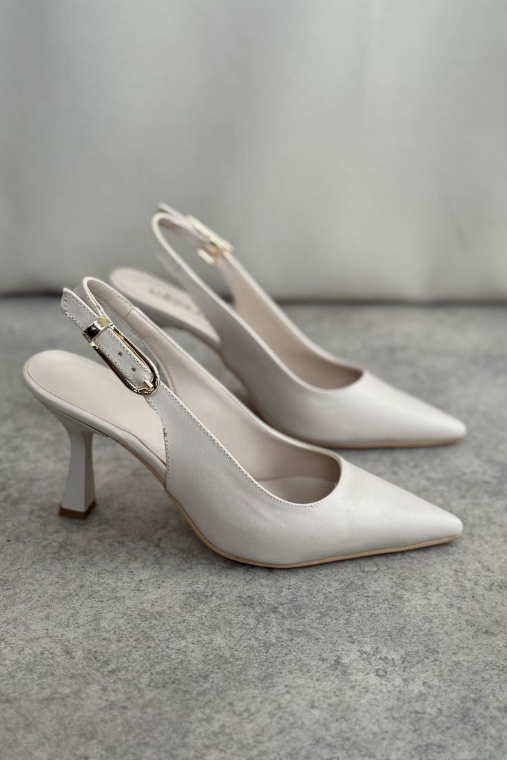 Women’s Elegant Ivory Slingback Heels
